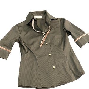 Button front Ronit Zilkha Blouse. Velvet ties.